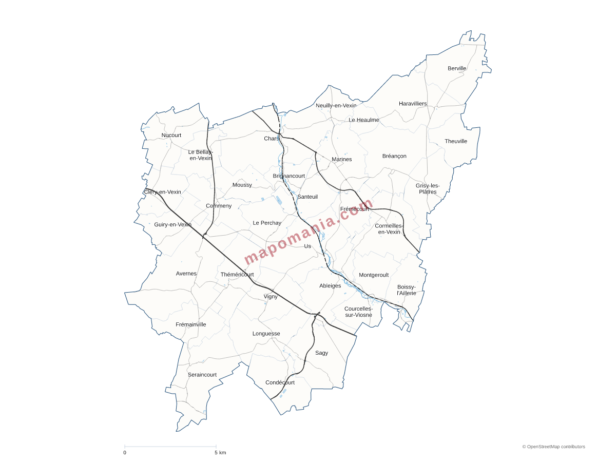 Carte de CC Vexin Centre à personnaliser