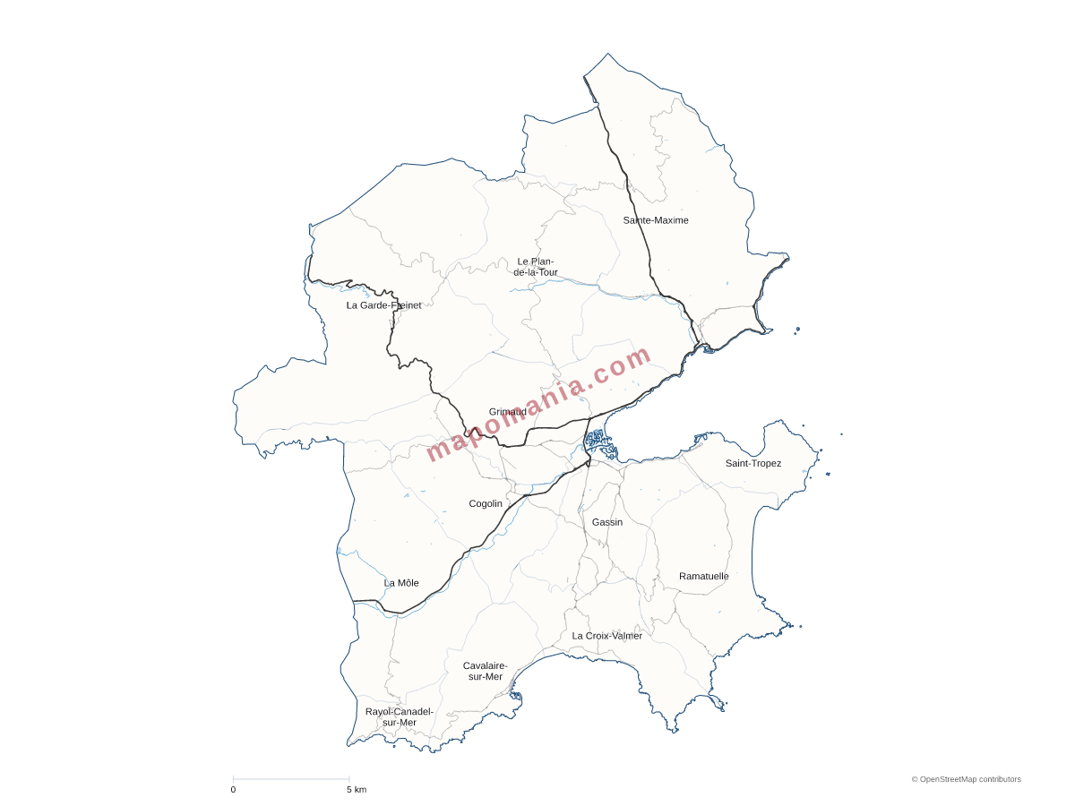 Carte de CC du Golfe de Saint-Tropez à personnaliser