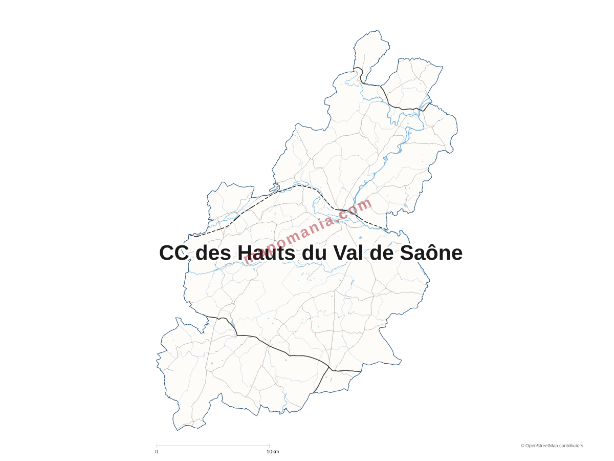 Carte de CC des Hauts du Val de Saône à personnaliser