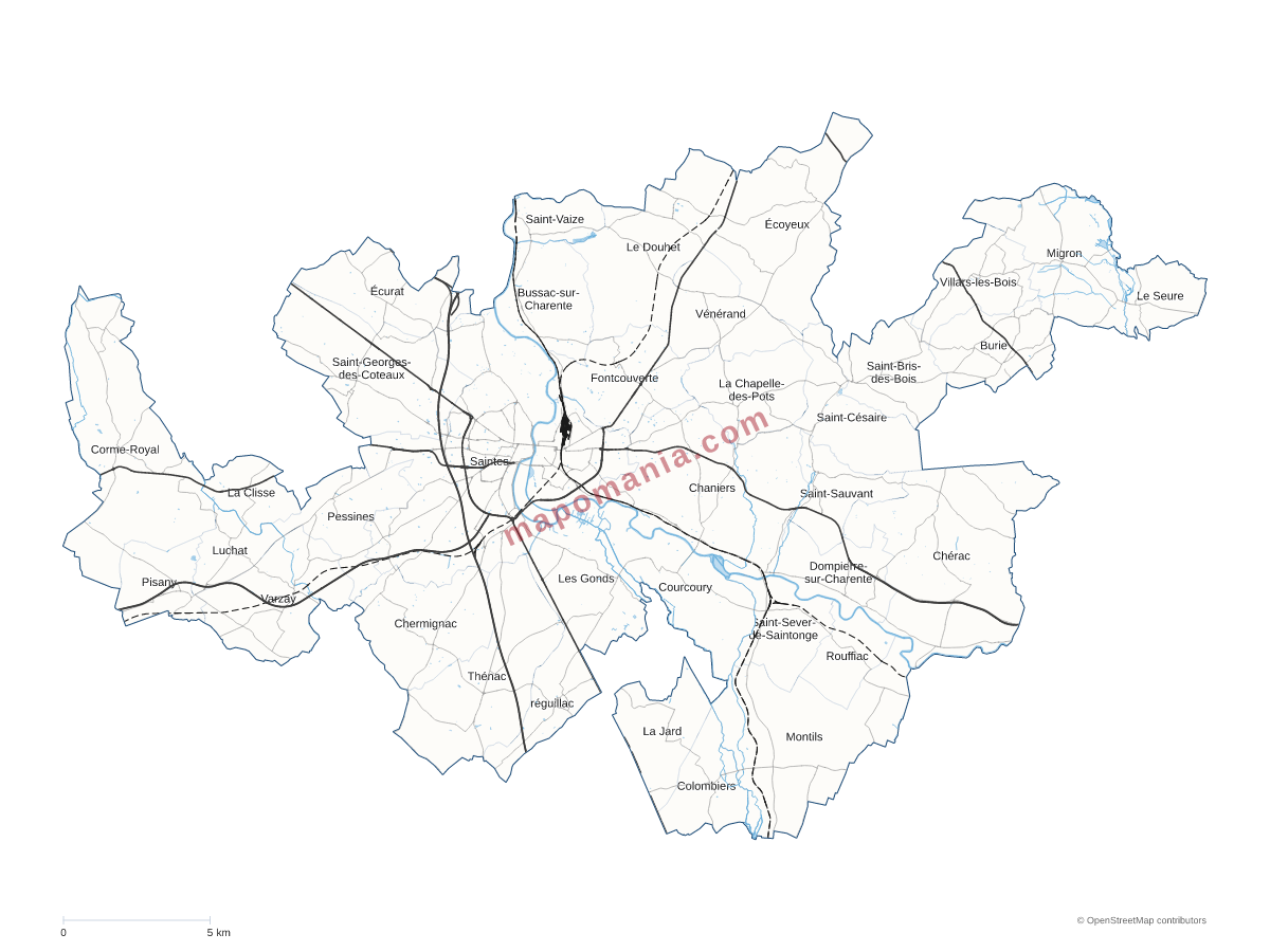 Carte de CA "Saintes - Grandes Rives - L'Agglo" à personnaliser