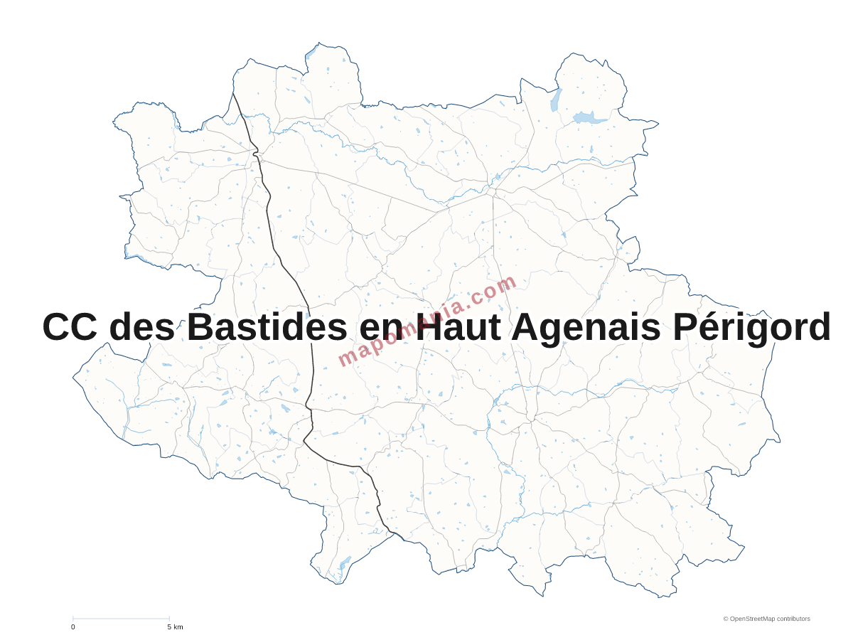 Carte de CC des Bastides en Haut Agenais Périgord à personnaliser