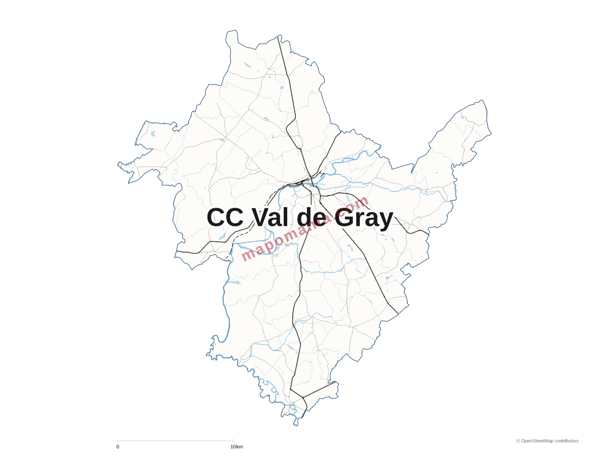 Carte de CC Val de Gray à personnaliser