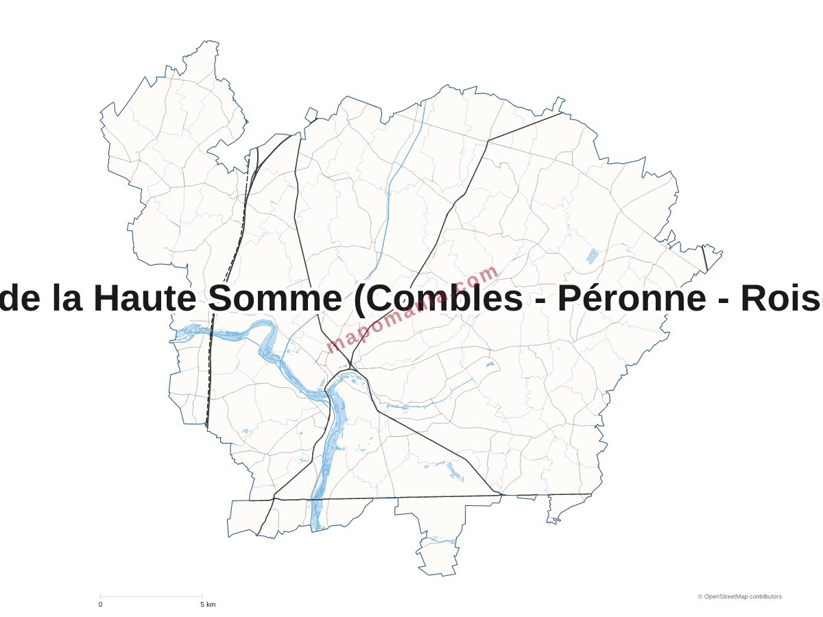 Carte de CC de la Haute Somme (Combles - Péronne - Roisel) à personnaliser