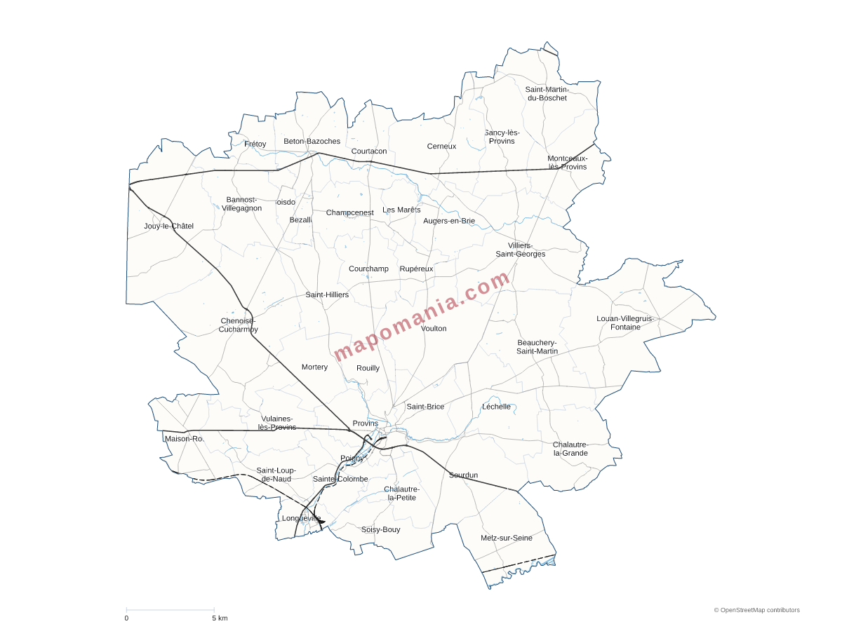 Carte de CC du Provinois à personnaliser
