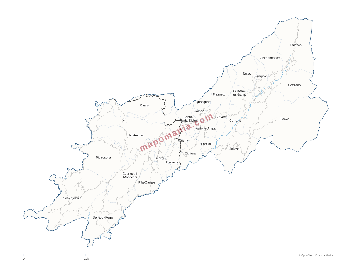 Carte de CC de la Pieve de l'Ornano et du Taravo à personnaliser