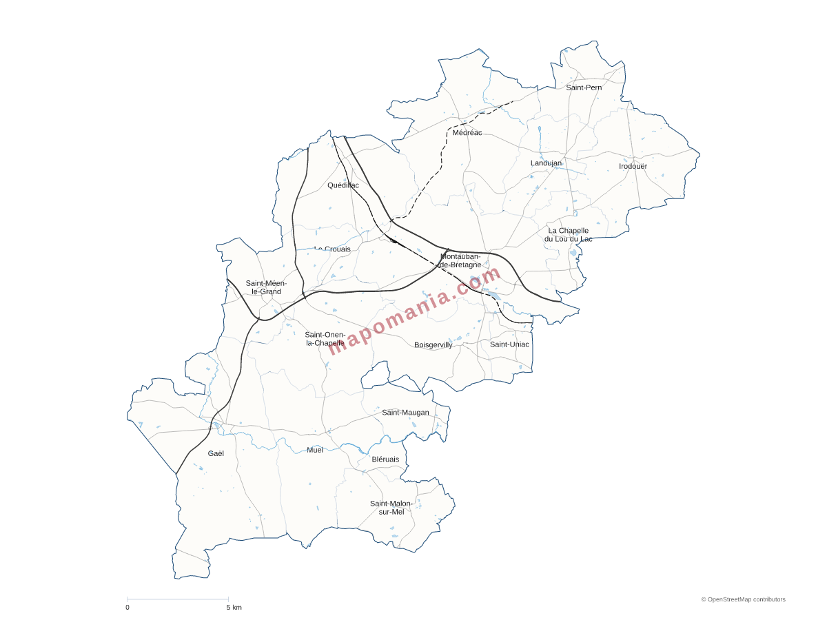 Carte de CC de Saint-Méen Montauban à personnaliser