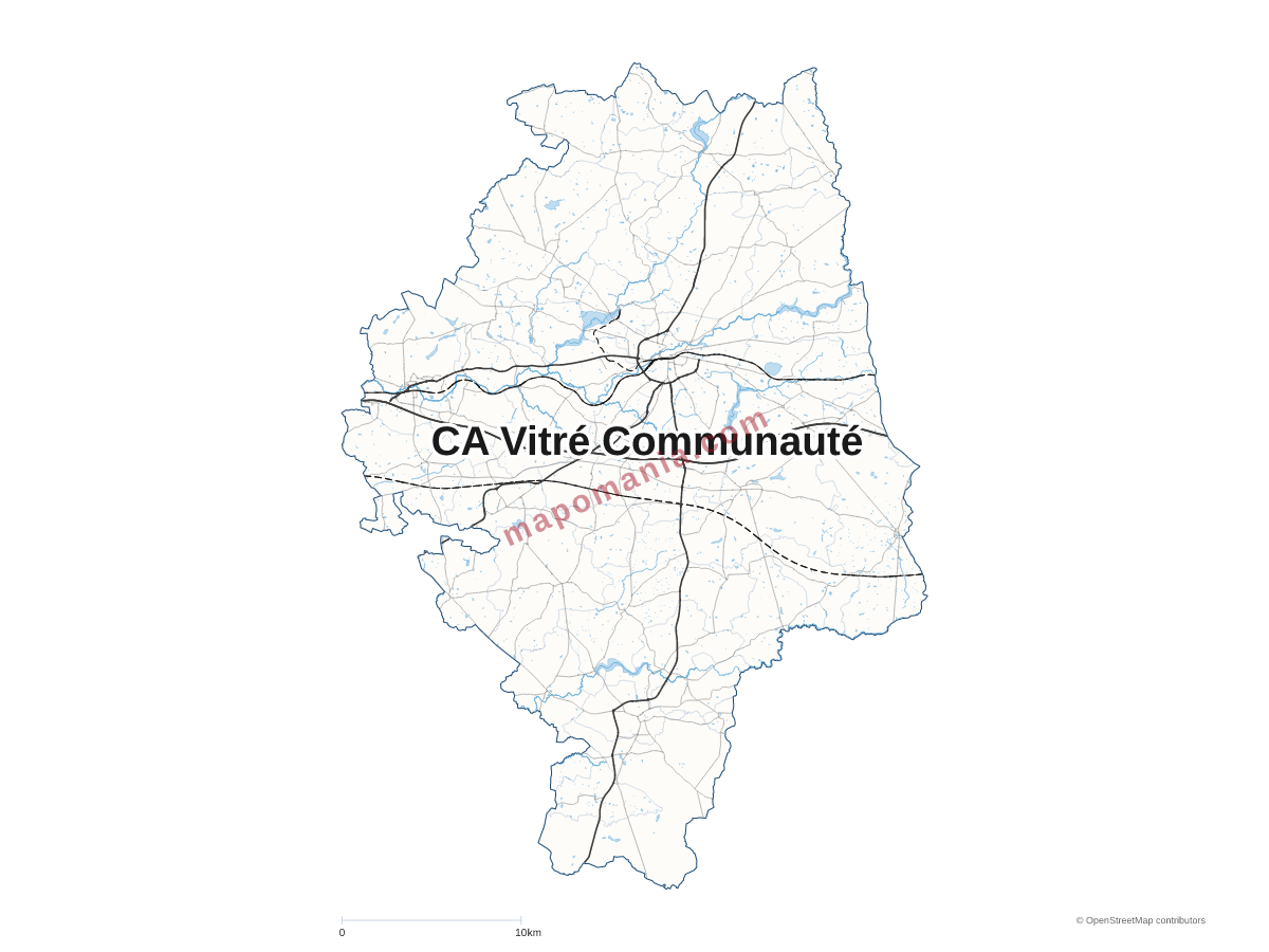 Carte de CA Vitré Communauté à personnaliser