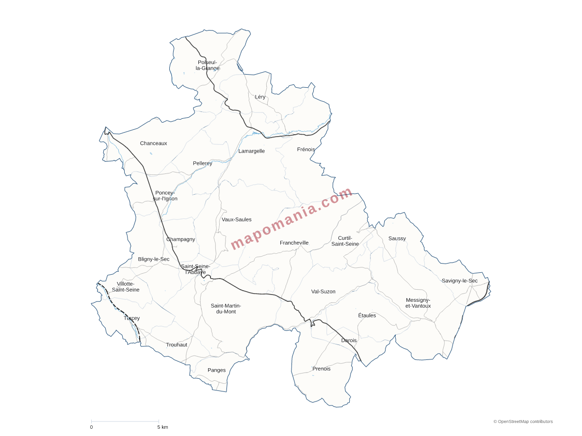Carte de CC Forêts, Seine et Suzon à personnaliser