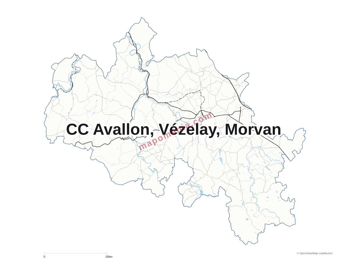 Carte de CC Avallon, Vézelay, Morvan à personnaliser