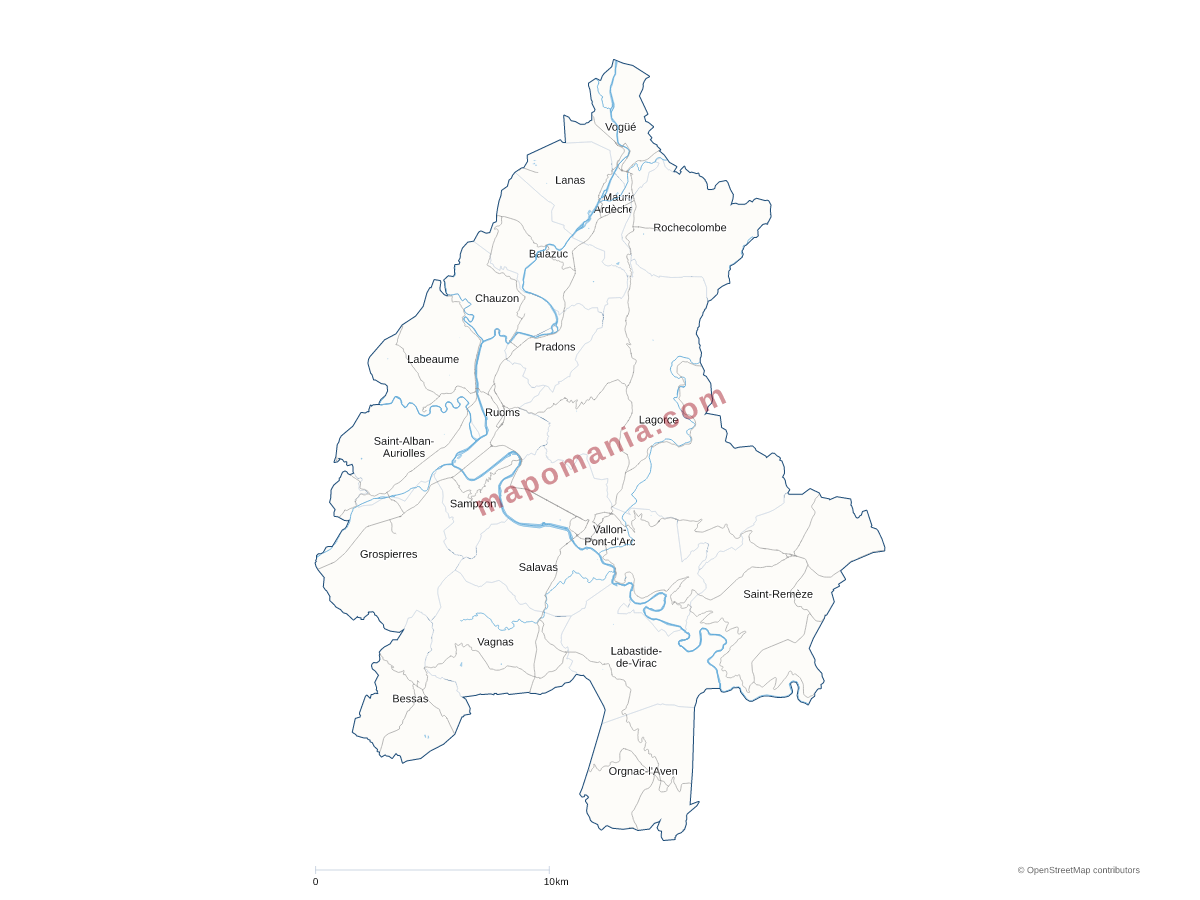 Carte de CC des Gorges de l'Ardèche à personnaliser