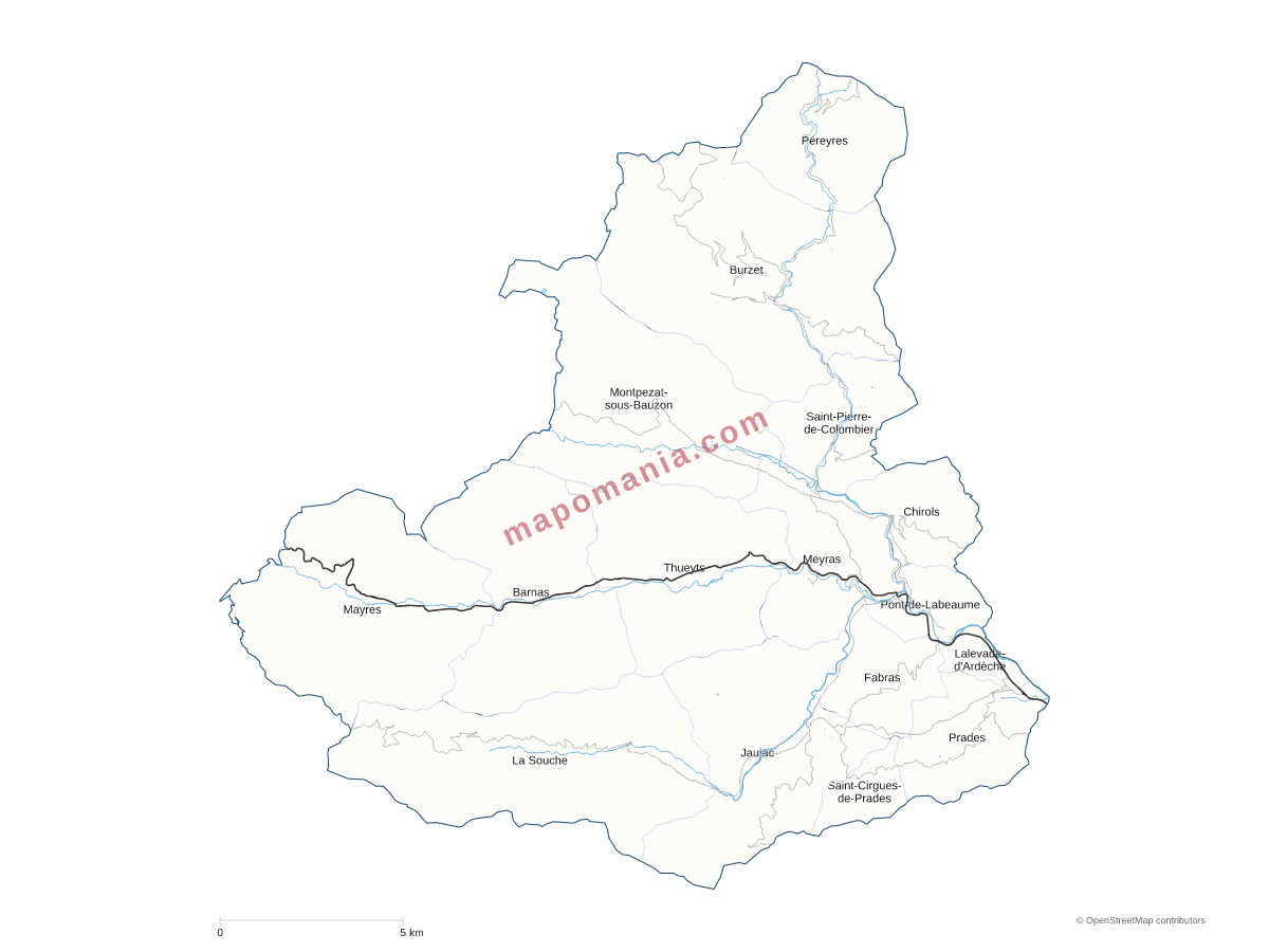 Carte de CC Ardèche des Sources et Volcans à personnaliser