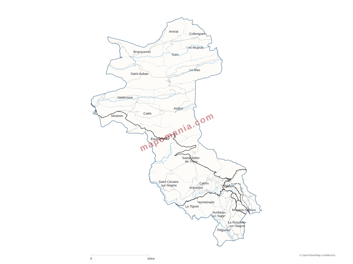 Carte de CA du Pays de Grasse à personnaliser