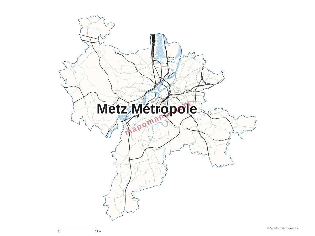 Carte de Metz Métropole à personnaliser