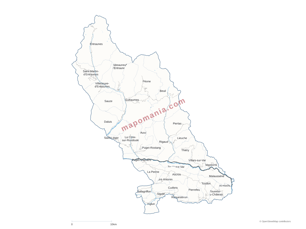 Carte de CC Alpes d'Azur à personnaliser