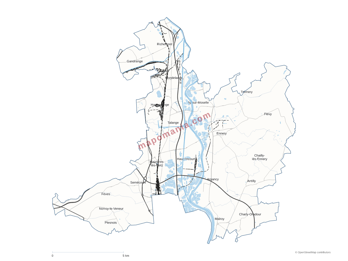 Carte de CC Rives de Moselle à personnaliser