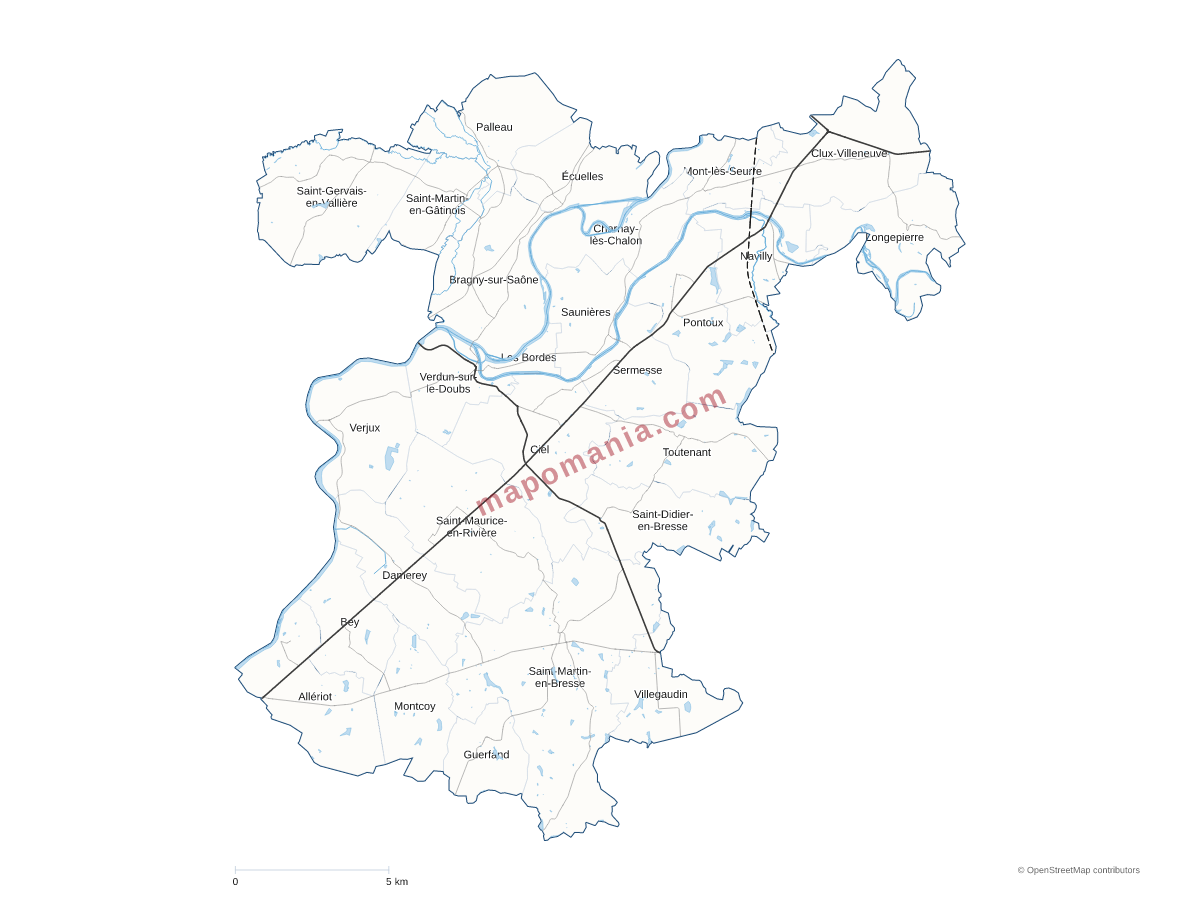 Carte de CC Saône Doubs Bresse à personnaliser