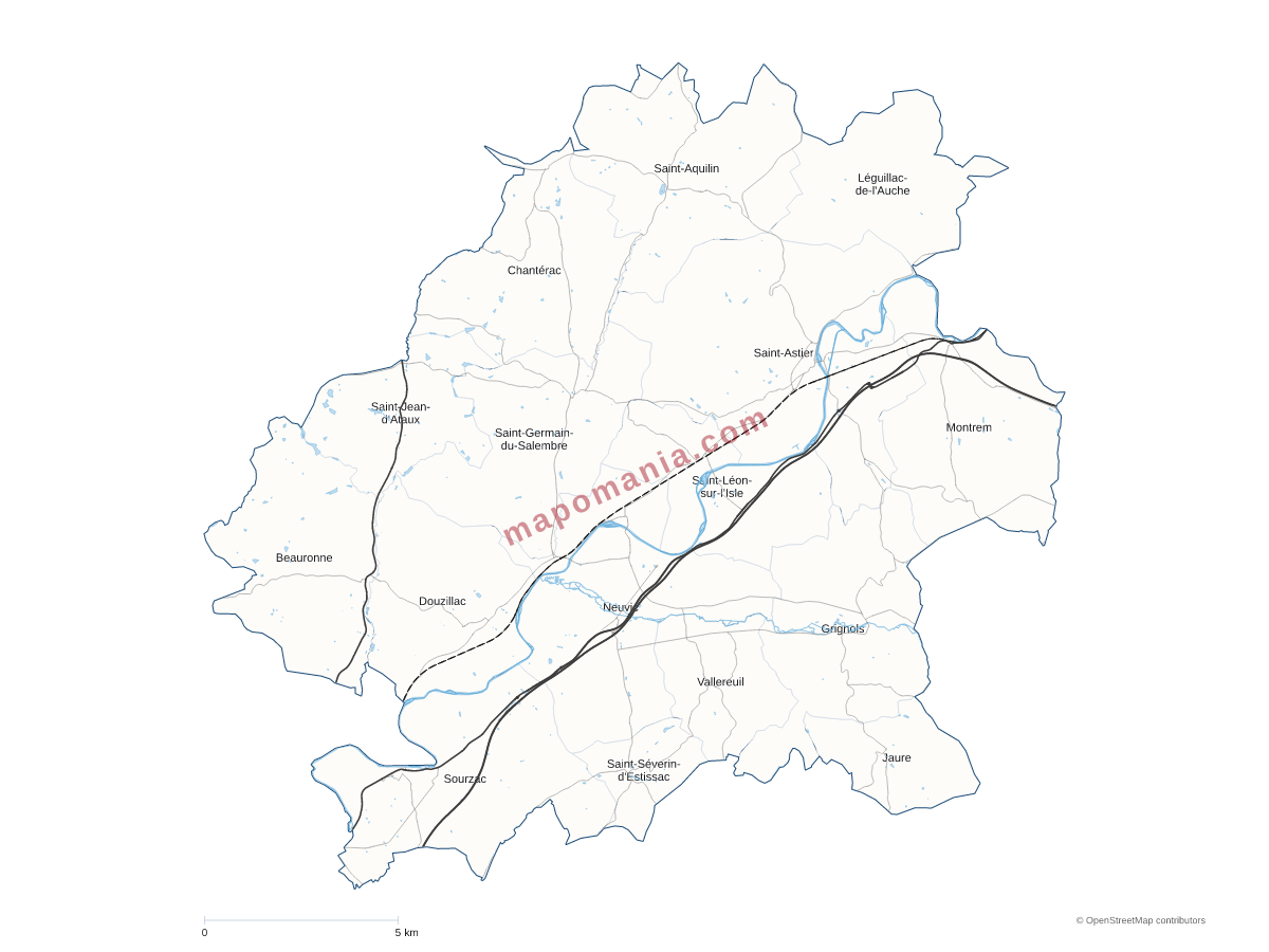 Carte de CC Isle Vern Salembre en Périgord à personnaliser