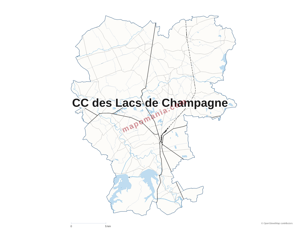 Carte de CC des Lacs de Champagne à personnaliser