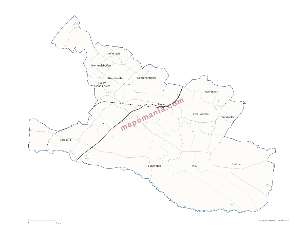 Carte de CC de l'Outre-Forêt à personnaliser