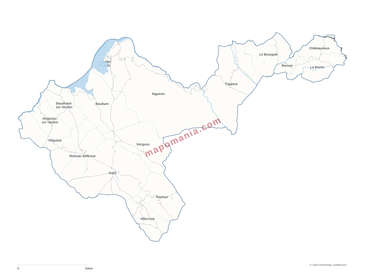 Carte de CC Lacs et Gorges du Verdon à personnaliser