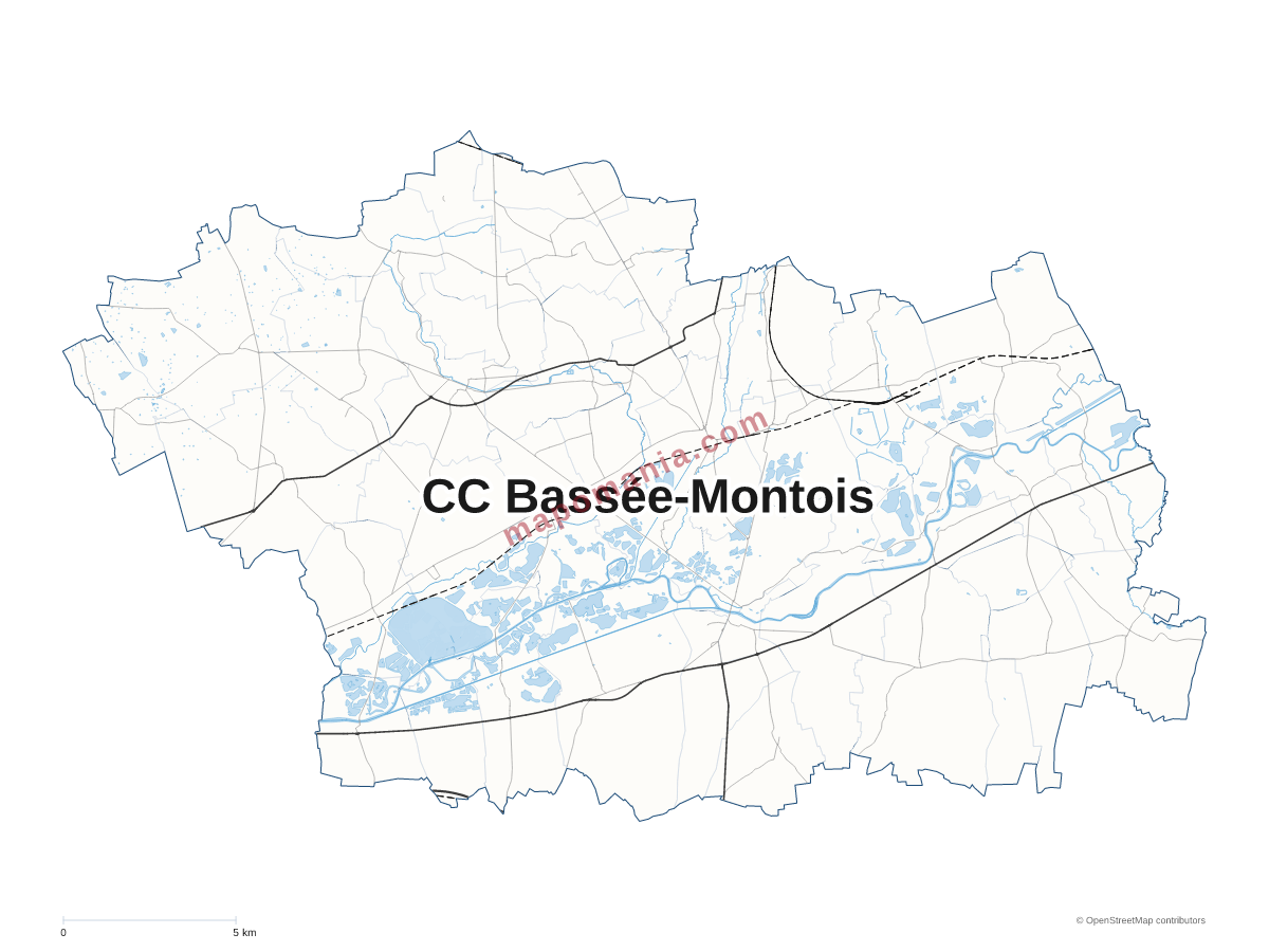 Carte de CC Bassée-Montois à personnaliser
