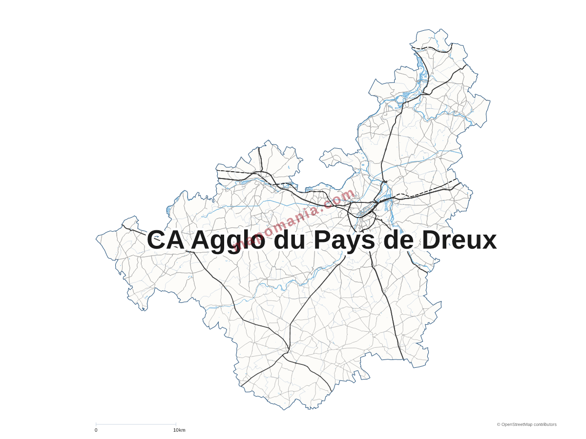 Carte de CA Agglo du Pays de Dreux à personnaliser
