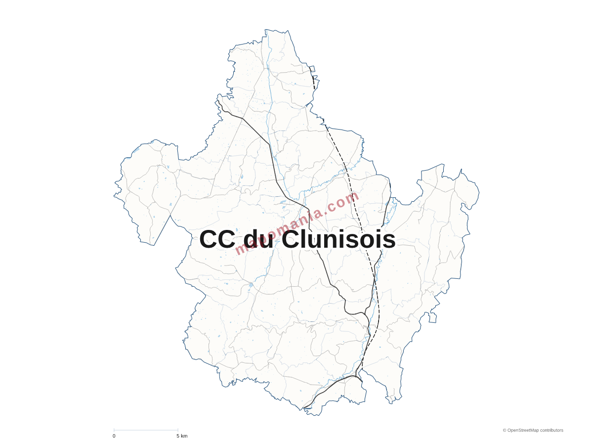 Carte de CC du Clunisois à personnaliser