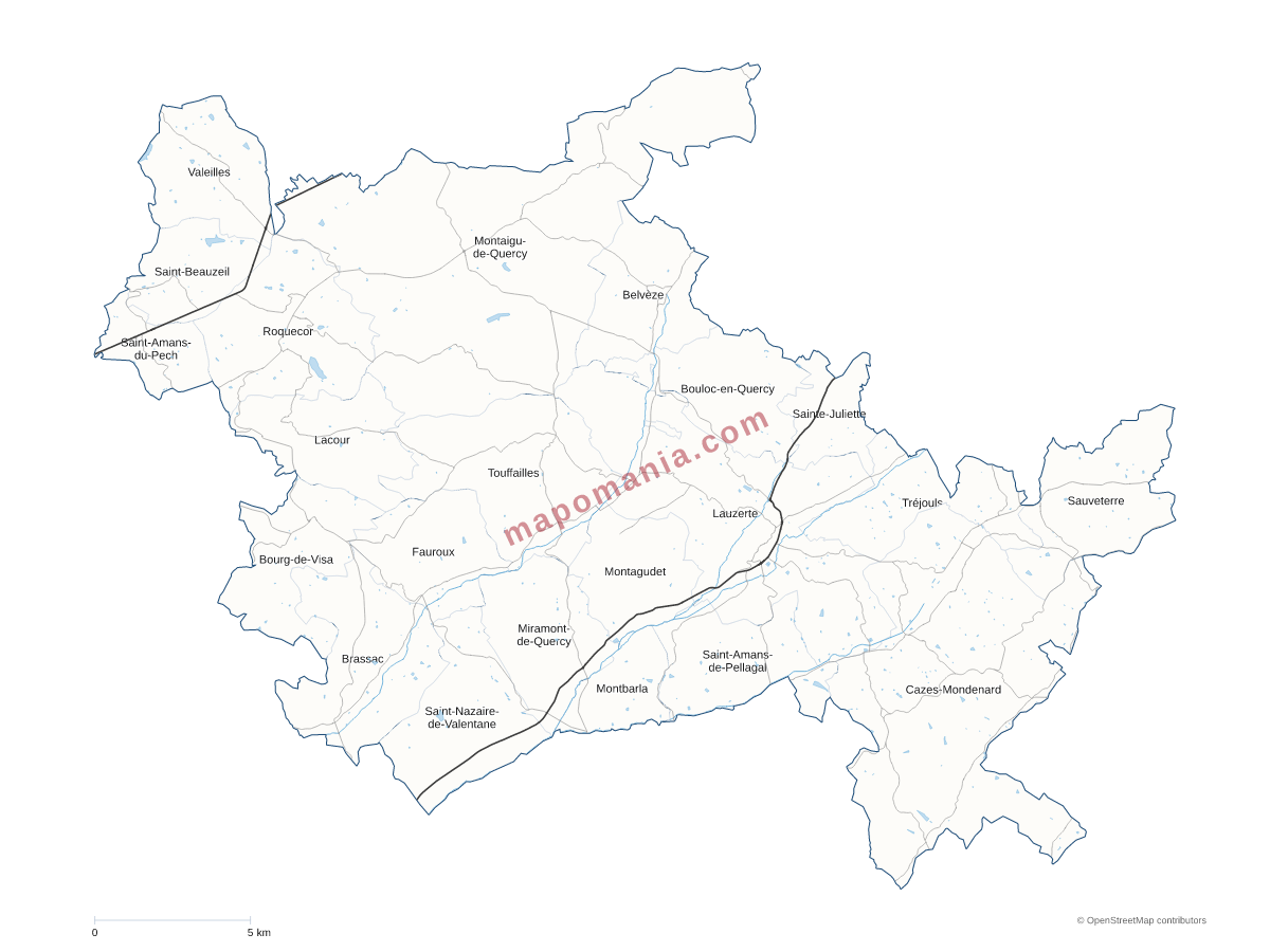Carte de CC du Pays de Serres en Quercy à personnaliser