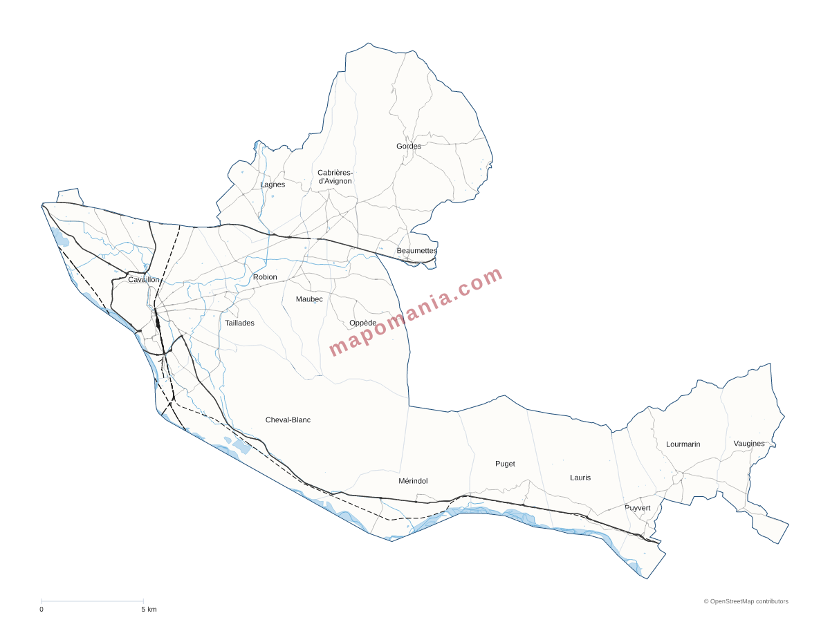 Carte de CA Luberon Monts de Vaucluse à personnaliser