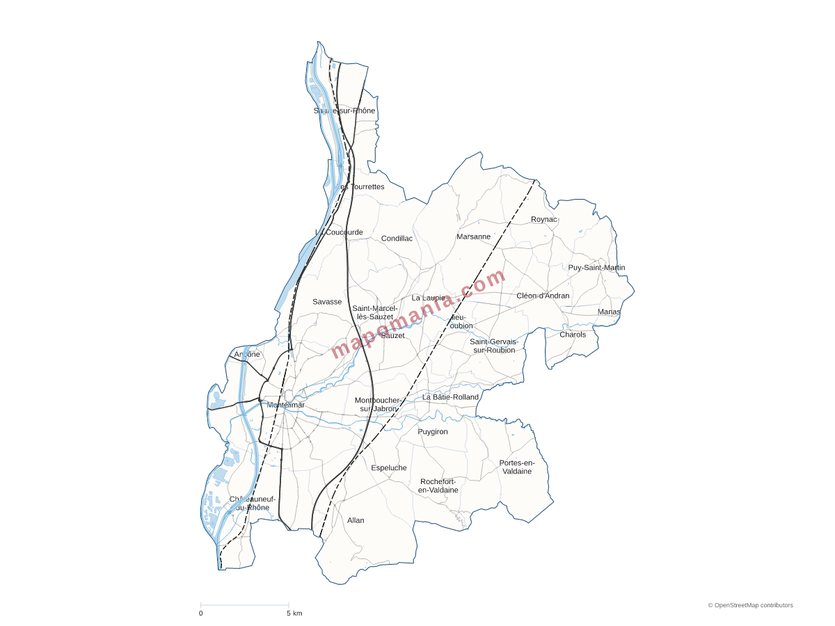 Carte de CA Montélimar Agglomération à personnaliser