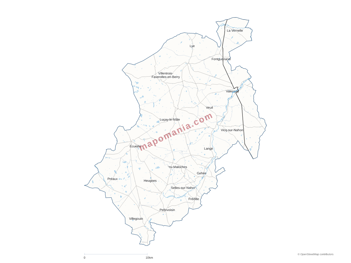 Carte de CC Écueillé-Valençay à personnaliser