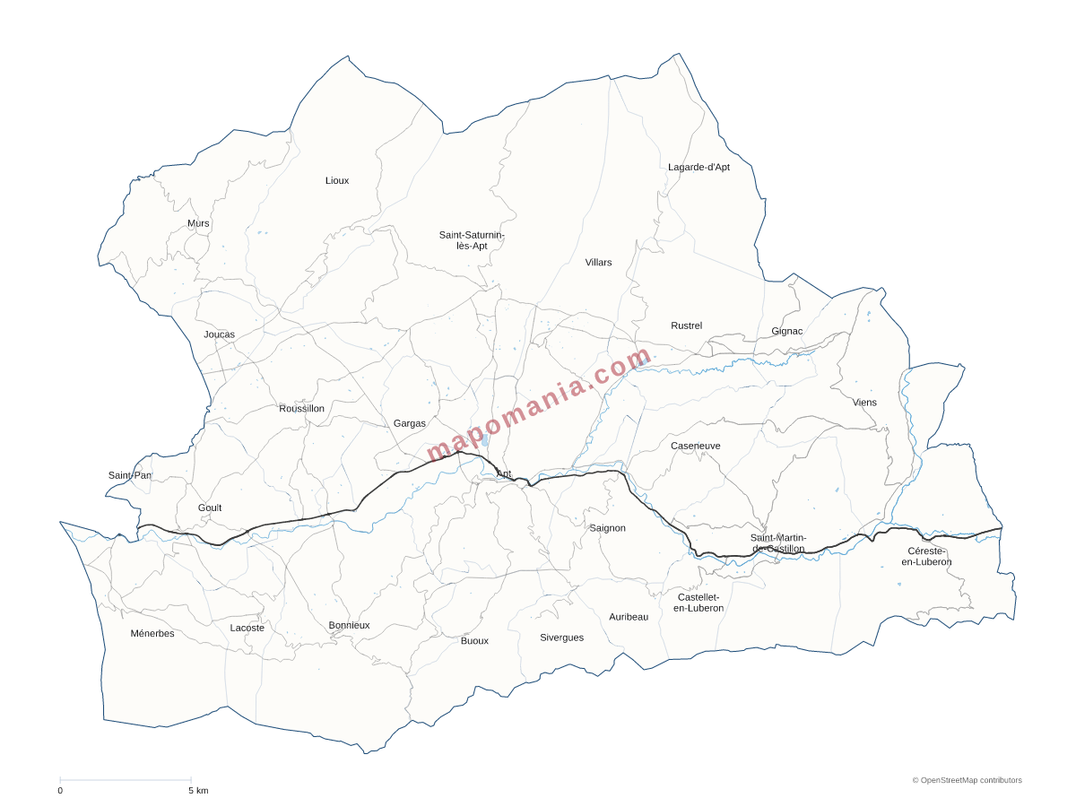 Carte de CC Pays d'Apt-Luberon à personnaliser