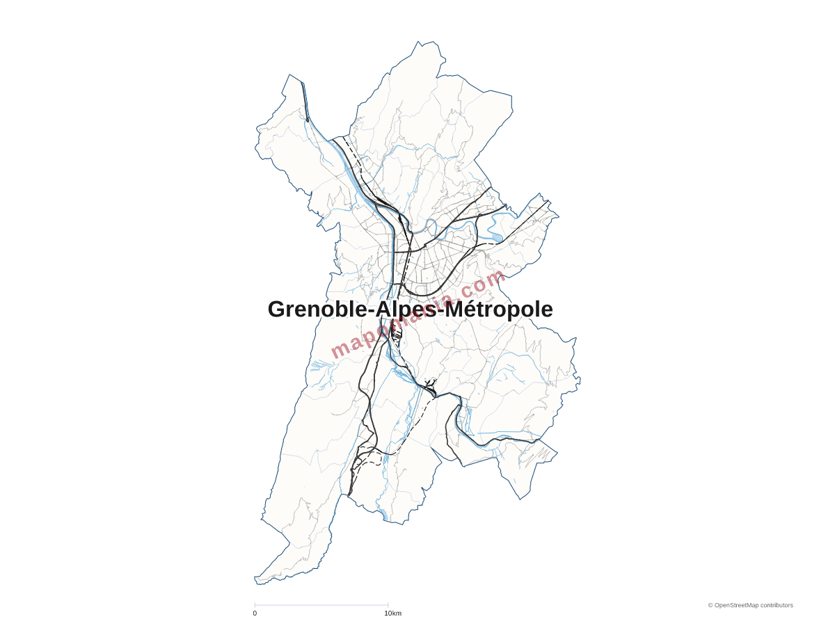 Carte de Grenoble-Alpes-Métropole à personnaliser