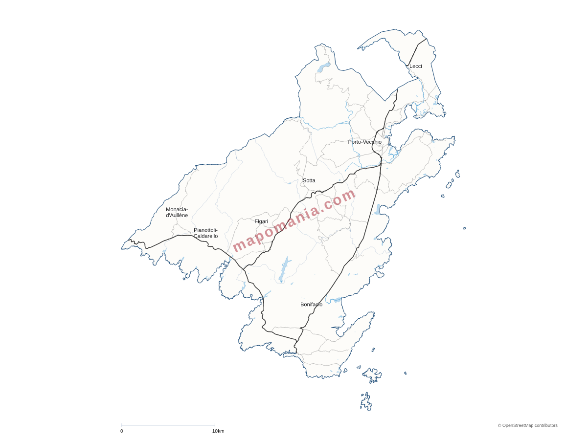 Carte de CC du Sud Corse à personnaliser