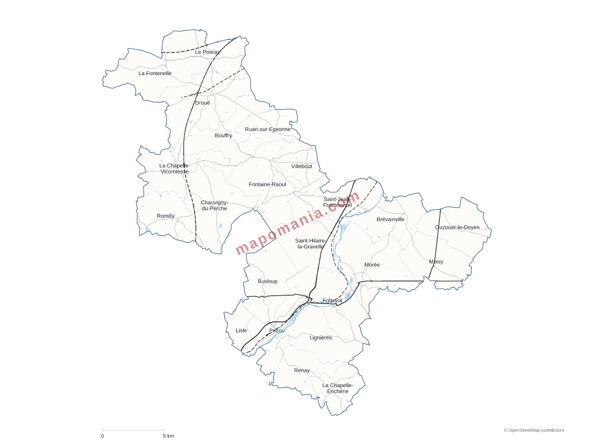 Carte de CC du Perche et Haut Vendômois à personnaliser