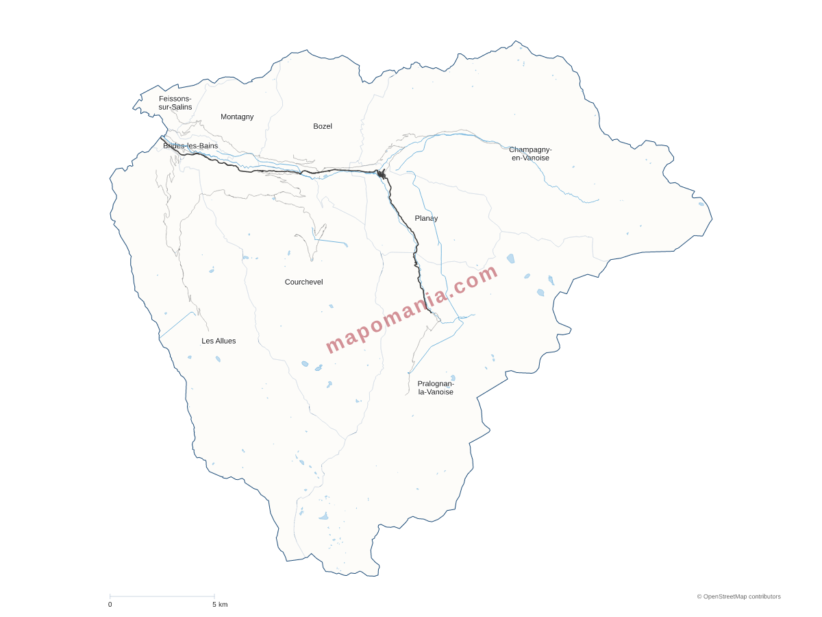 Carte de CC Val Vanoise à personnaliser