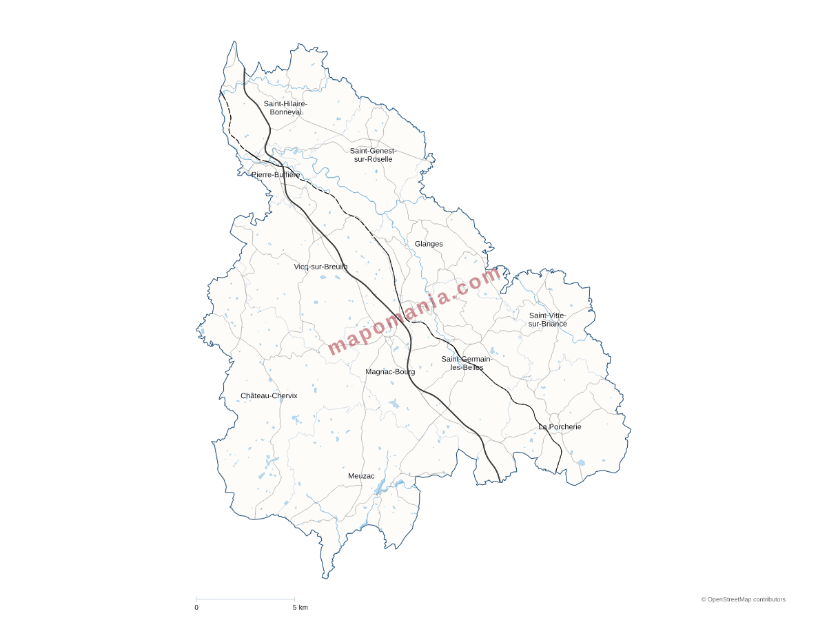 Carte de CC Briance Sud Haute Vienne à personnaliser