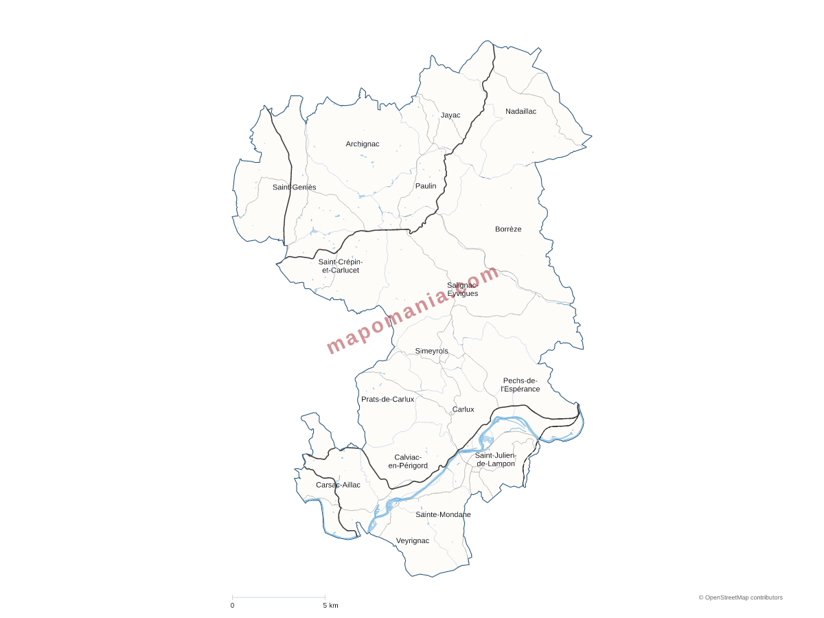 Carte de CC du Pays de Fénelon à personnaliser