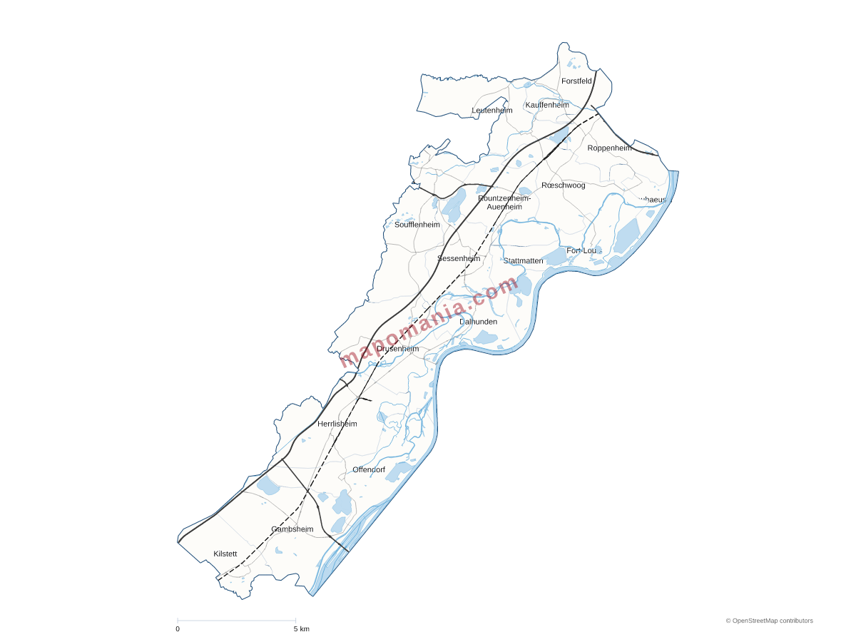 Carte de CC du Pays Rhénan à personnaliser