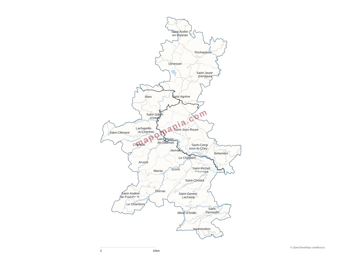 Carte de CC Val Eyrieux à personnaliser