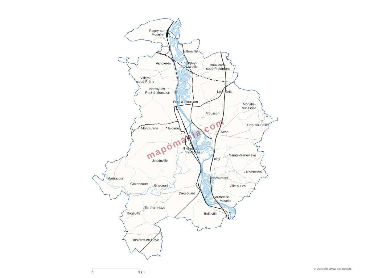 Carte de CC du Bassin de Pont-à-Mousson à personnaliser