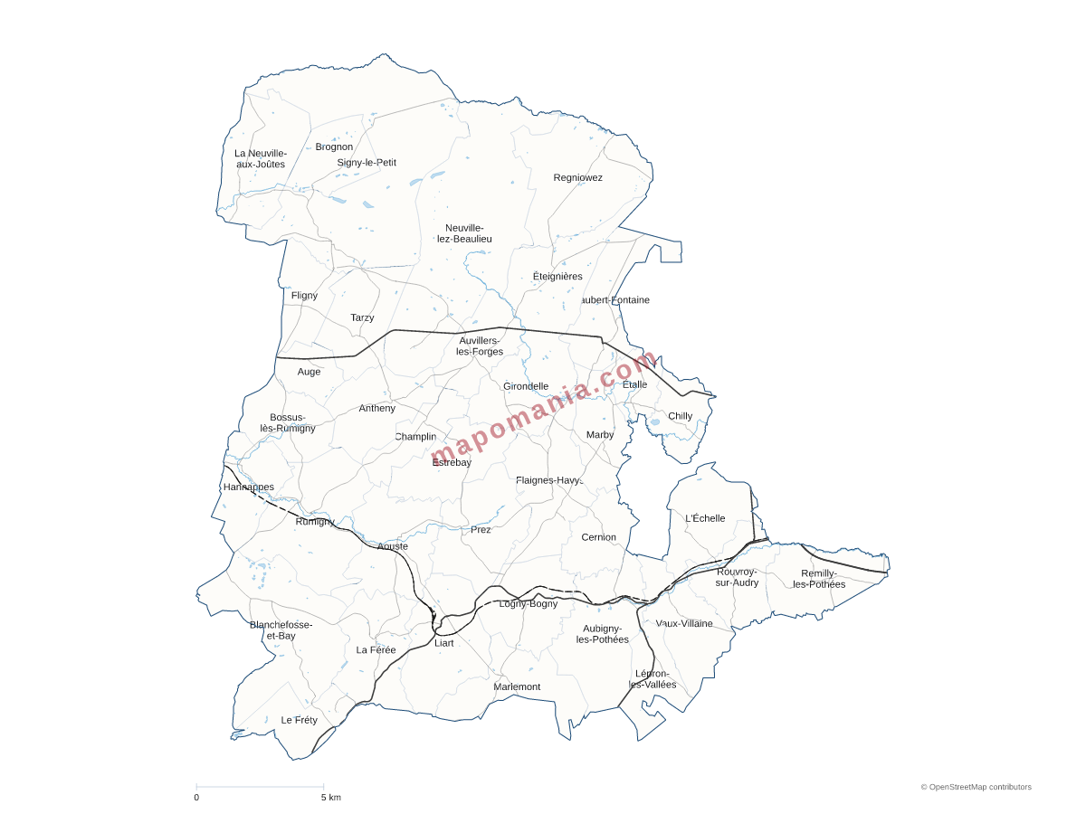 Carte de CC Ardennes Thiérache à personnaliser