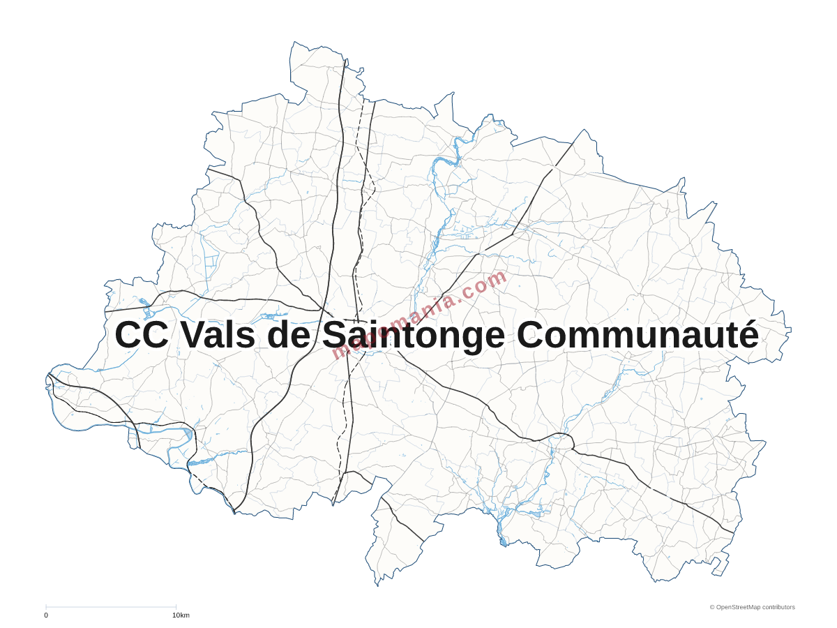 Carte de CC Vals de Saintonge Communauté à personnaliser
