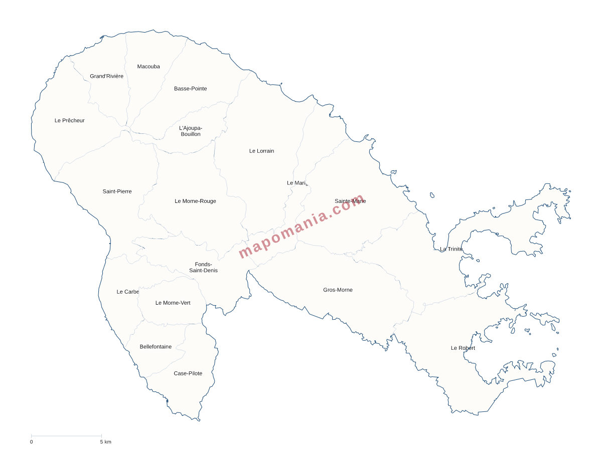 Carte de CA du Pays Nord Martinique à personnaliser