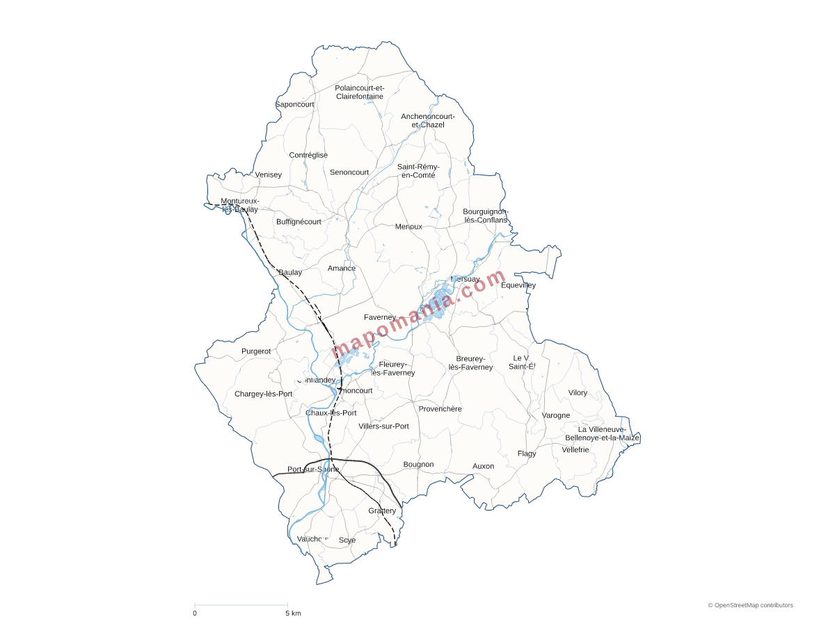 Carte de CC Terres de Saône à personnaliser
