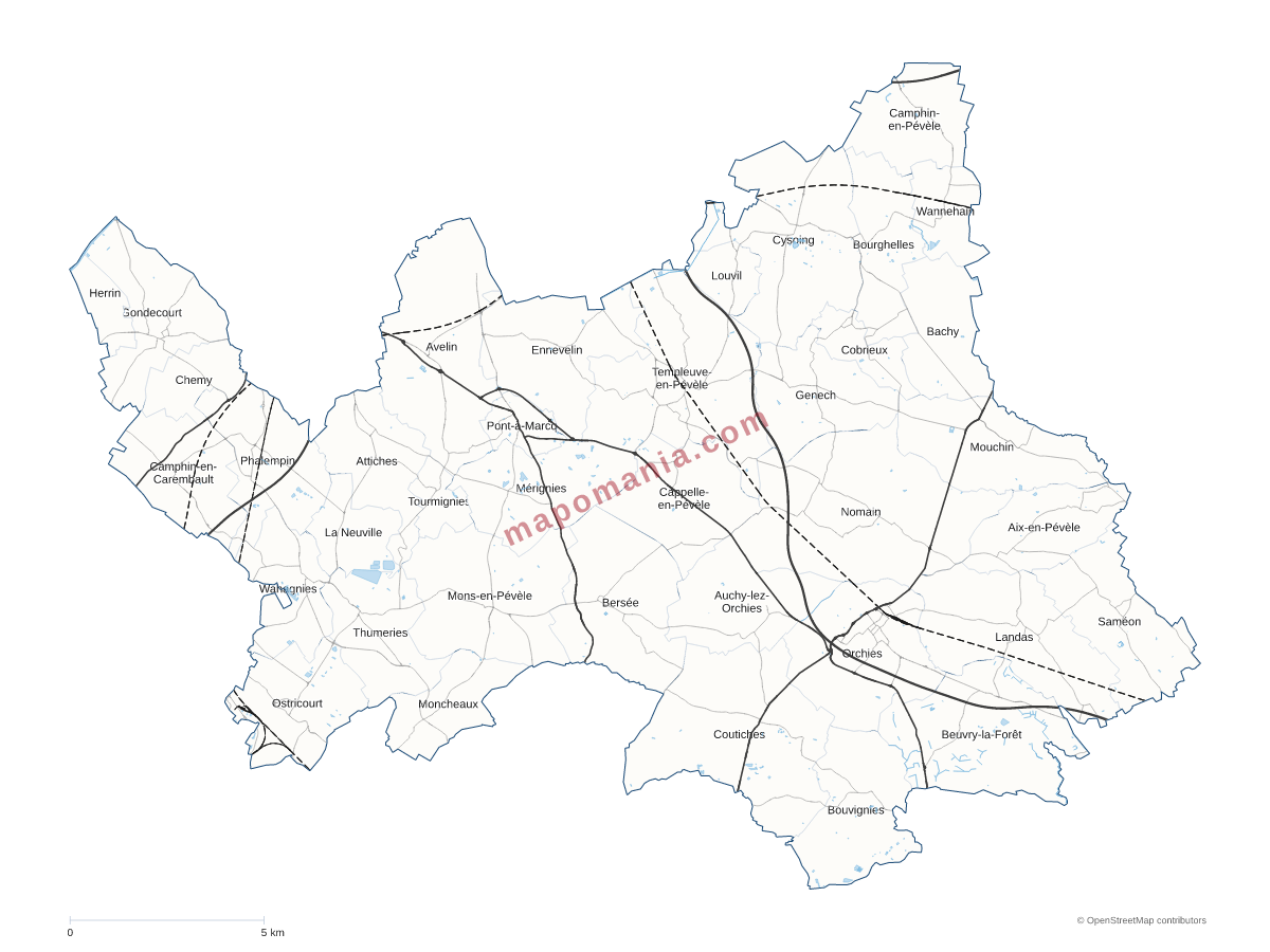 Carte de CC Pévèle-Carembault à personnaliser
