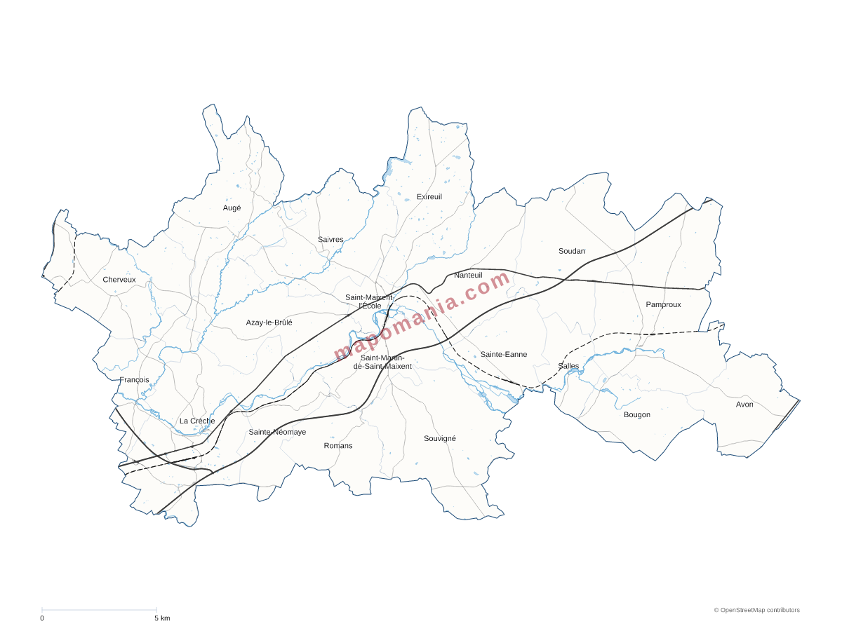 Carte de CC Haut Val de Sèvre à personnaliser