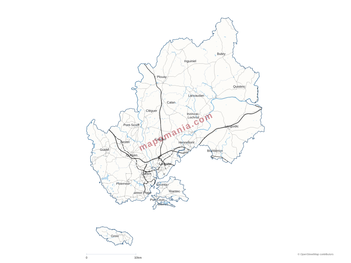 Carte de CA Lorient Agglomération à personnaliser
