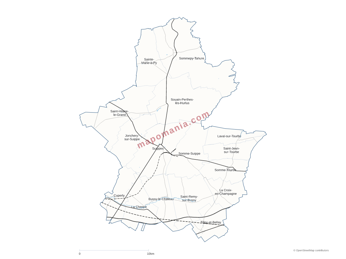 Carte de CC de la Région de Suippes à personnaliser