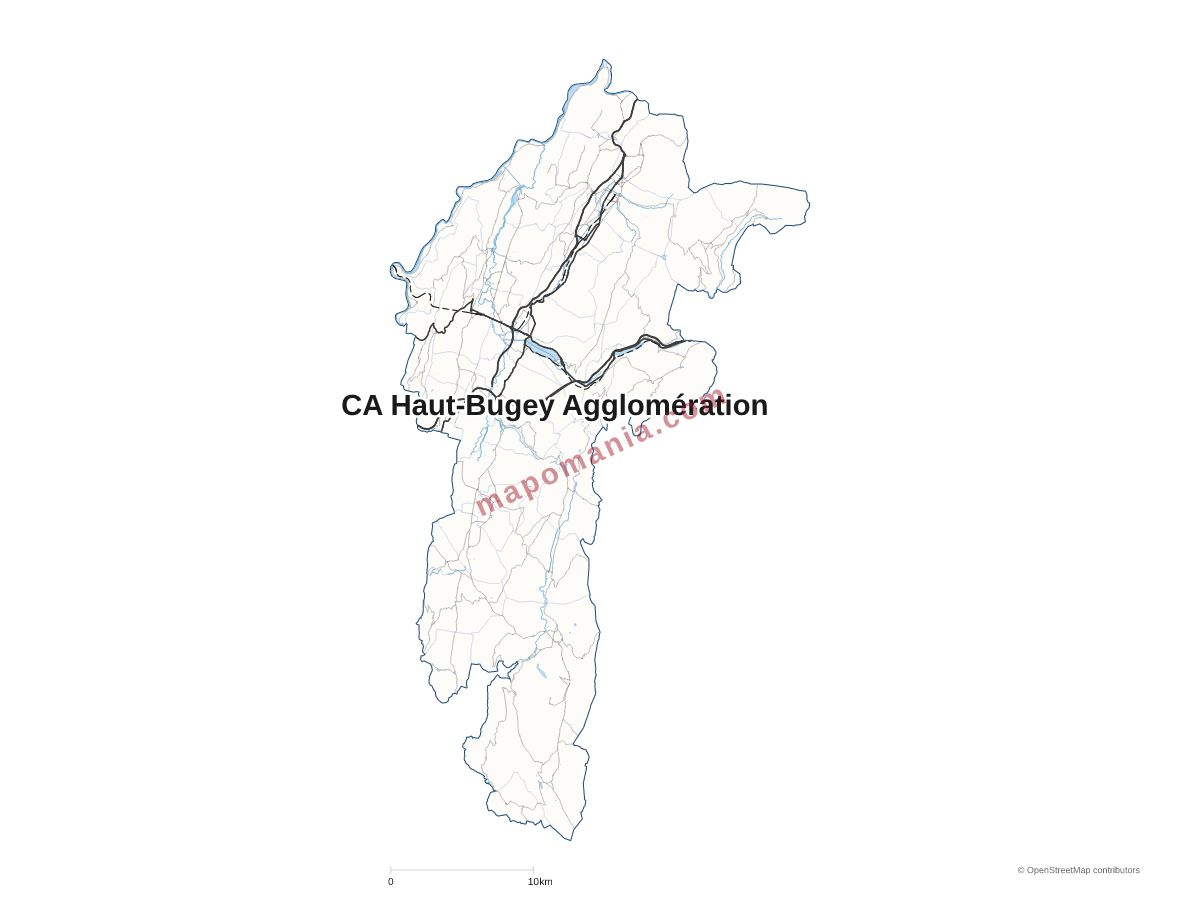 Carte de CA Haut-Bugey Agglomération à personnaliser